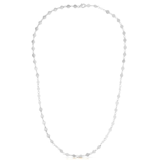 14k White Gold Necklace with Polished Circles