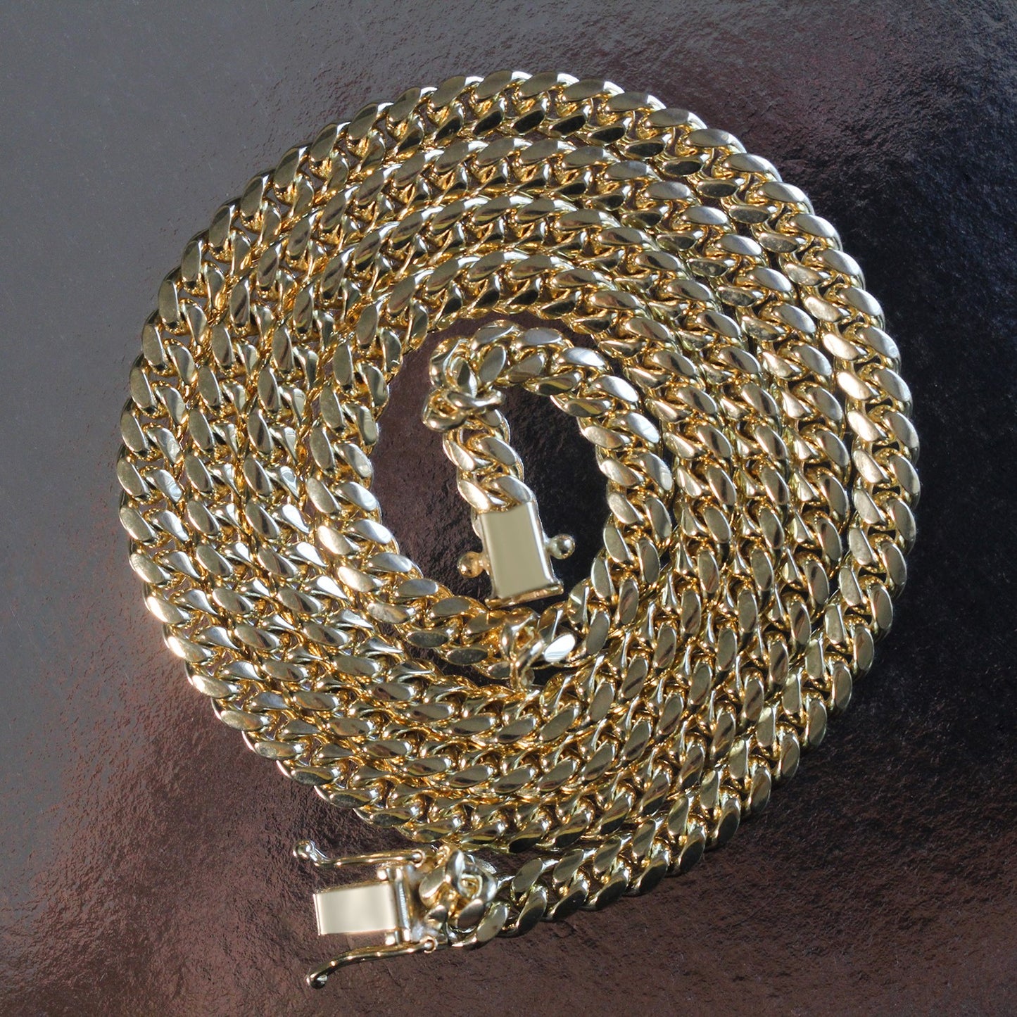 14k Yellow Gold Classic Miami Cuban Solid Chain (4.90 mm)