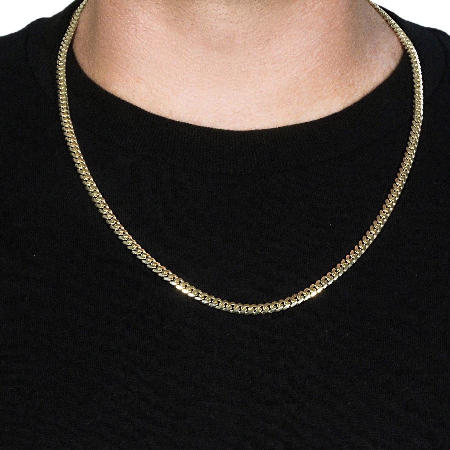 14k Yellow Gold Classic Miami Cuban Solid Chain (4.90 mm)