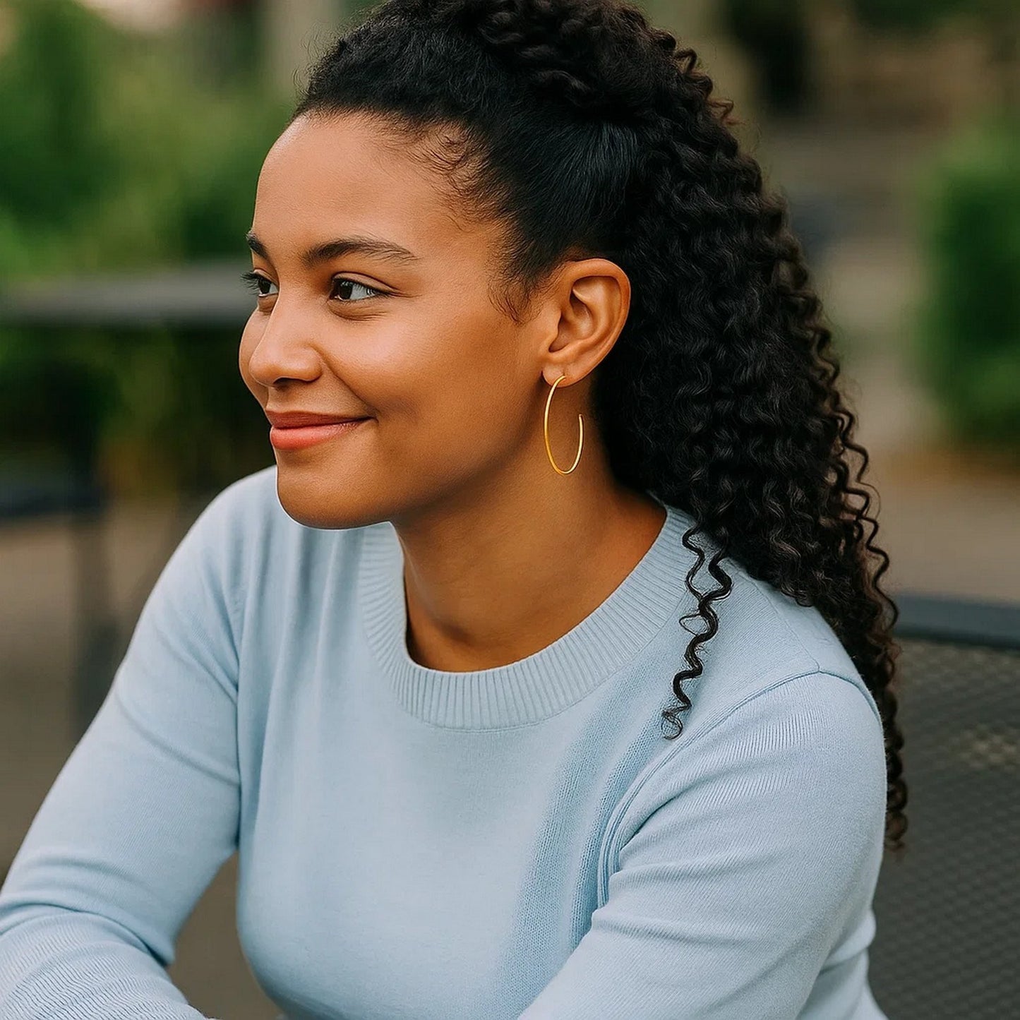 14k Yellow Gold Polished Hoop Earrings(1.5x40mm)