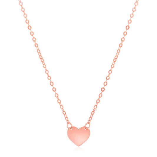 14k Rose Gold Polished Mini Heart Necklace