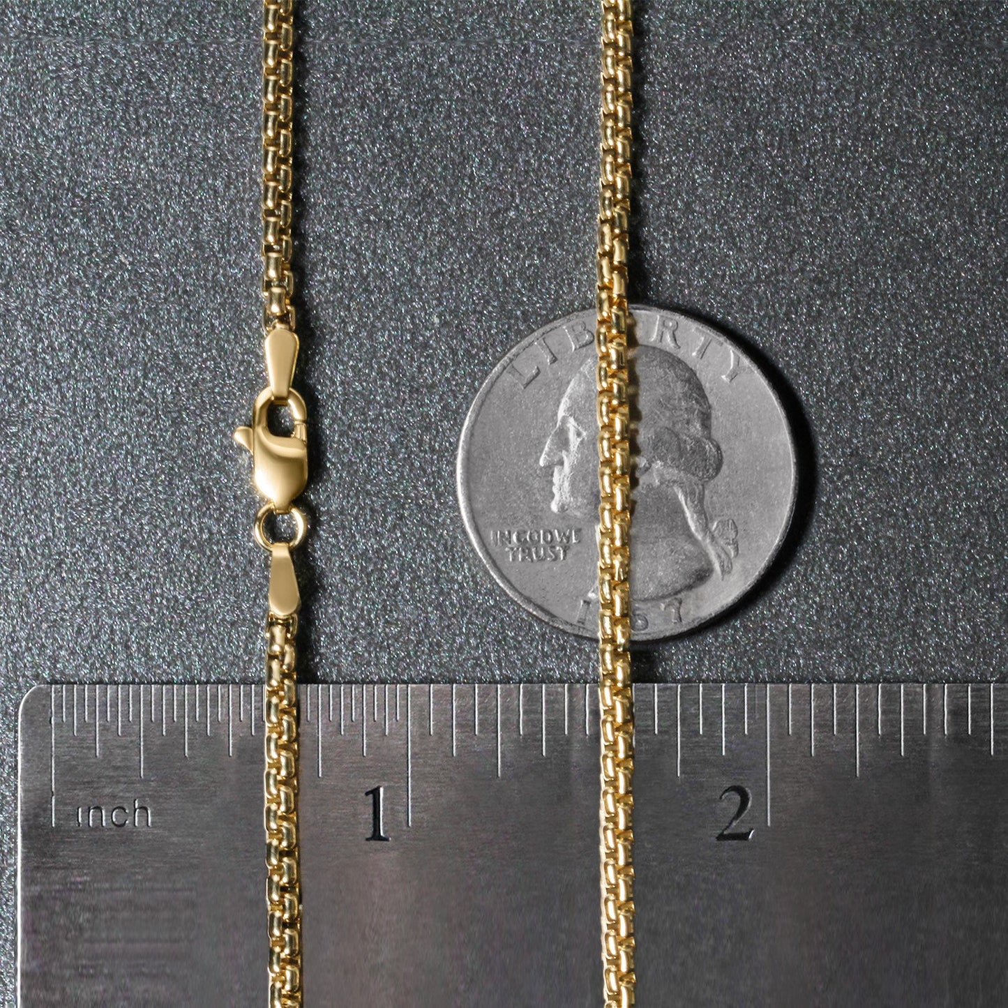 14k Yellow Gold Solid Round Box Chain (2.5 mm)