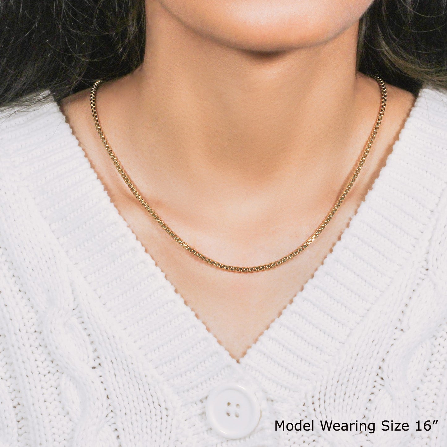 14k Yellow Gold Solid Round Box Chain (2.5 mm)