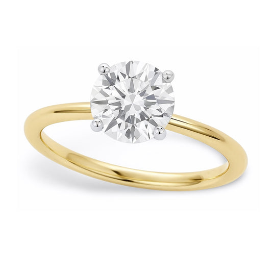1 Carat Round Lab Grown IGI G/VS1 Diamond Solitaire Ring in 14K Yellow Gold