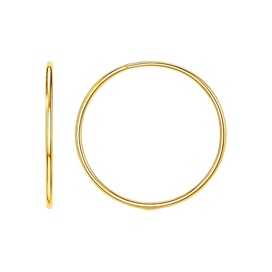 Endless Hoop Style Earrings in 14K Yellow Gold(1.2x30mm)