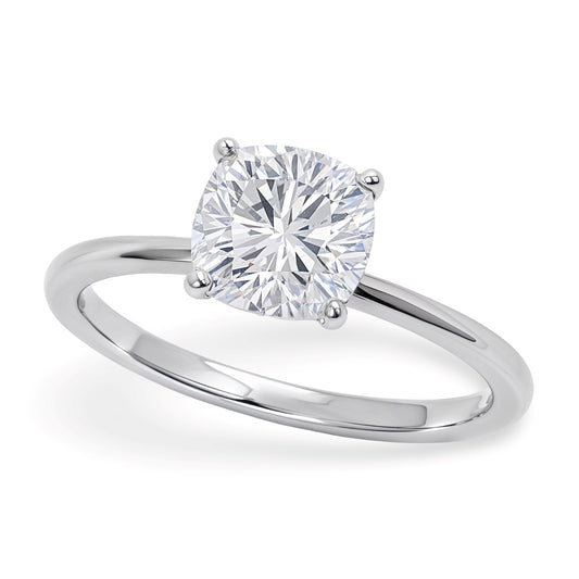 1 1/2 Carat Cushion Lab Grown IGI G/VS1 Diamond Solitaire Ring in 10K White Gold