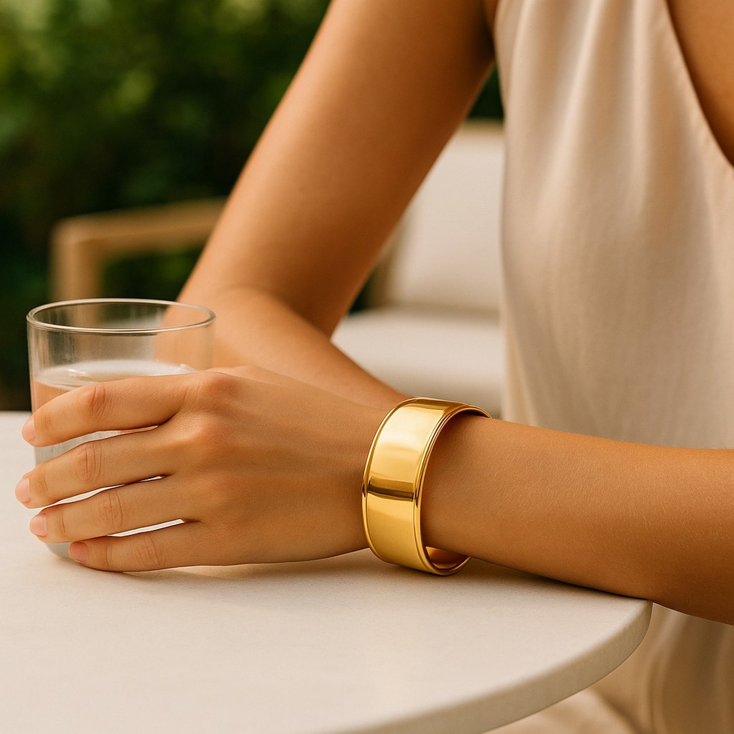 Designer Classic Cuff Bangle in 14K Yellow Gold (20.40 mm)