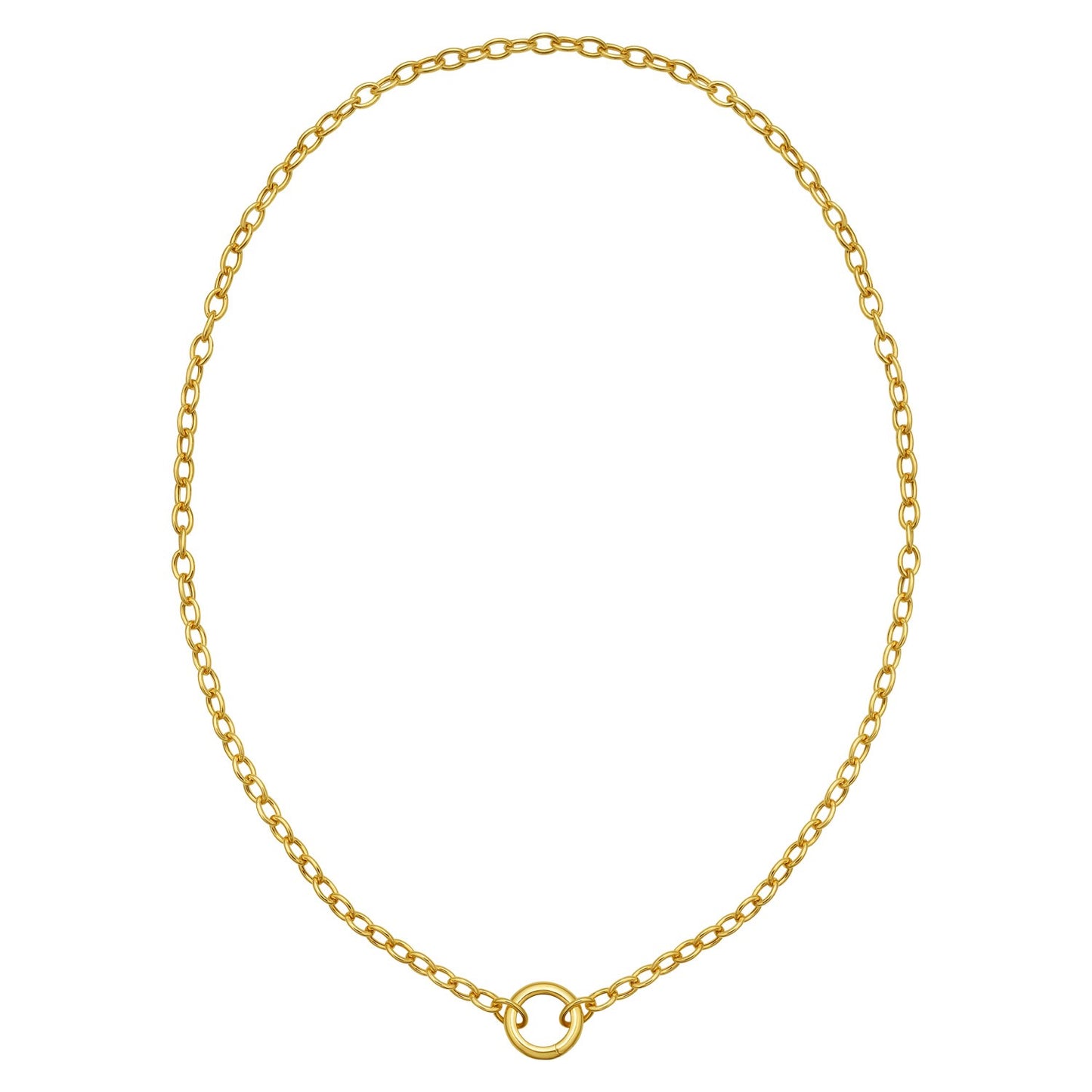 14K Yellow Gold Push Lock Charm Necklace (4.20 mm)