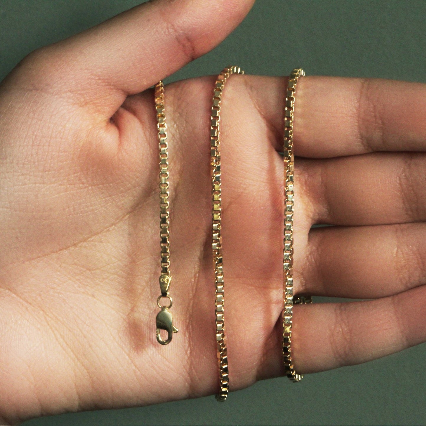 14k Yellow Gold Semi Solid Box Chain (2.10 mm)