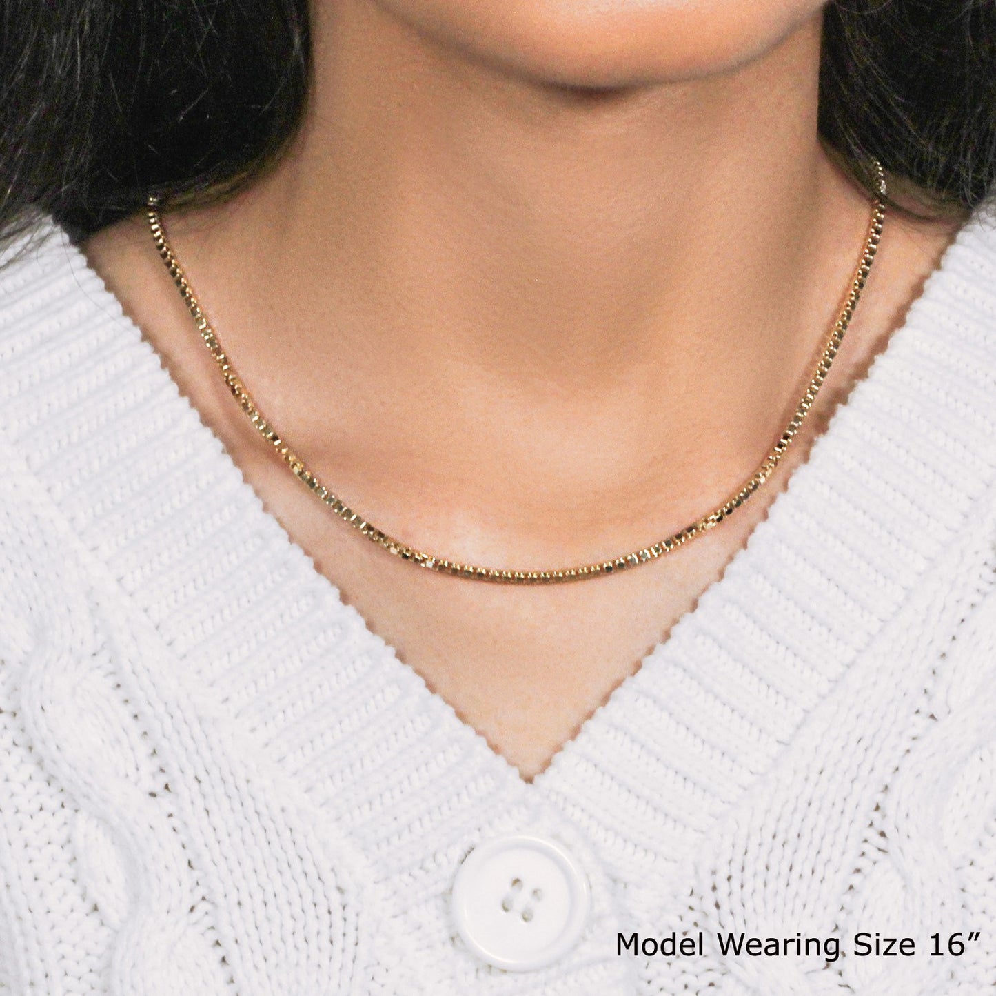 14k Yellow Gold Semi Solid Box Chain (2.10 mm)