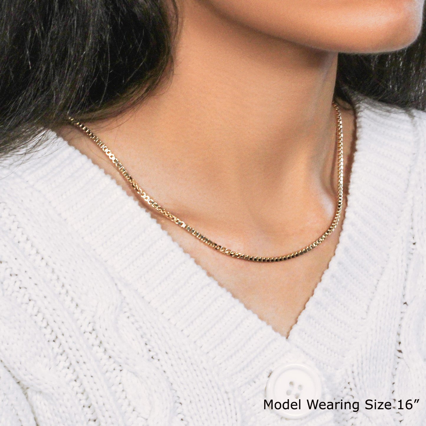 14k Yellow Gold Semi Solid Box Chain (2.10 mm)