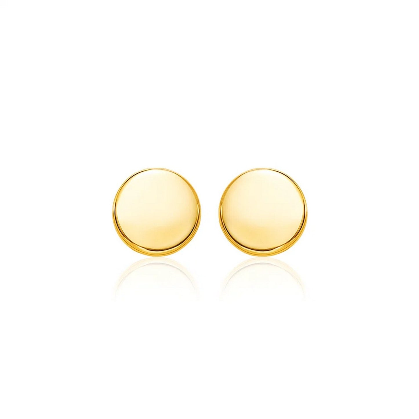 14k Yellow Gold Polished Round Post Earrings(5.5mm)