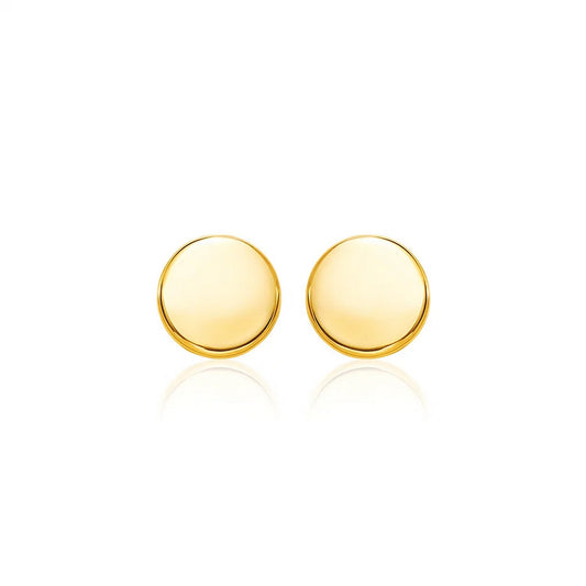 14k Yellow Gold Polished Round Post Earrings(5.5mm)