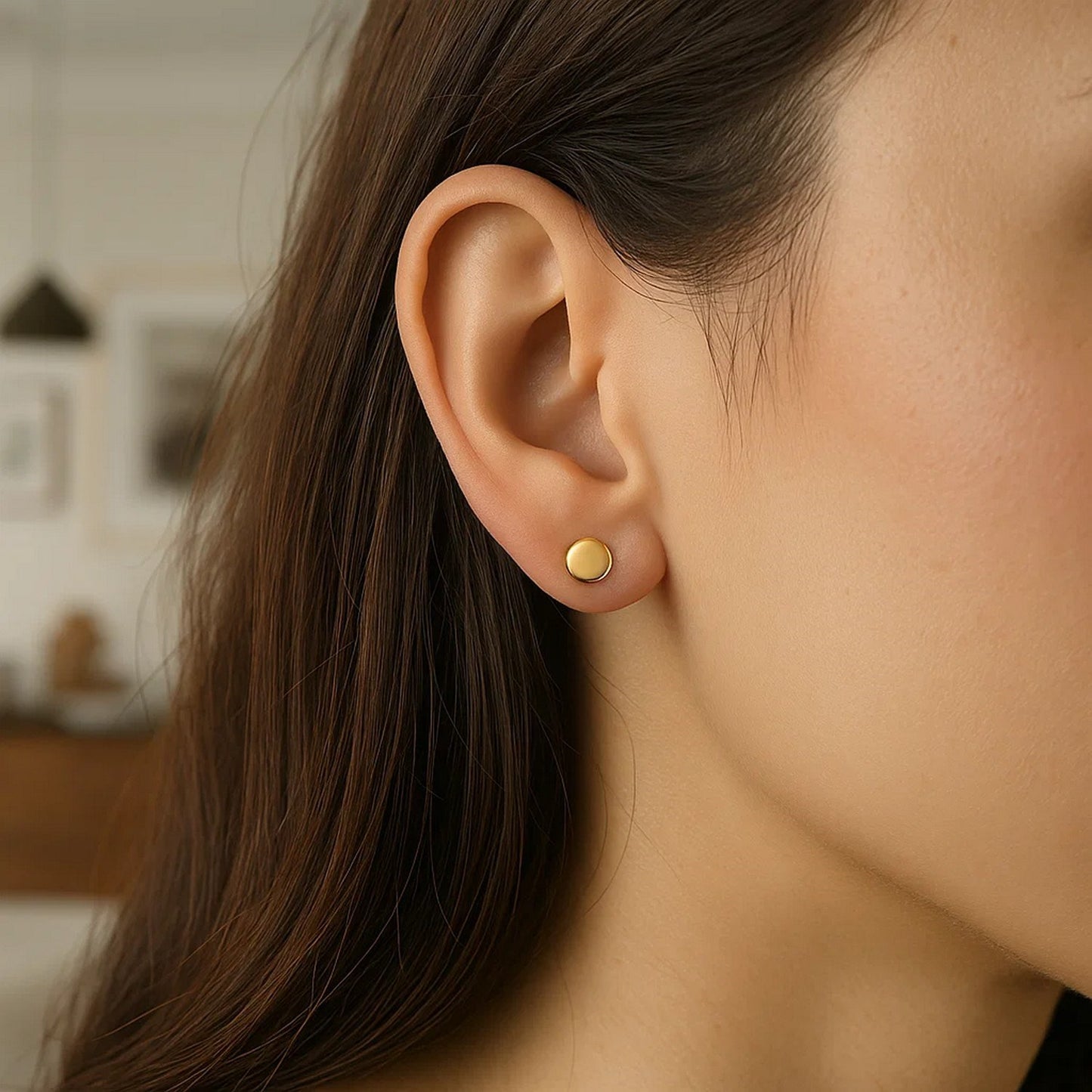 14k Yellow Gold Polished Round Post Earrings(5.5mm)