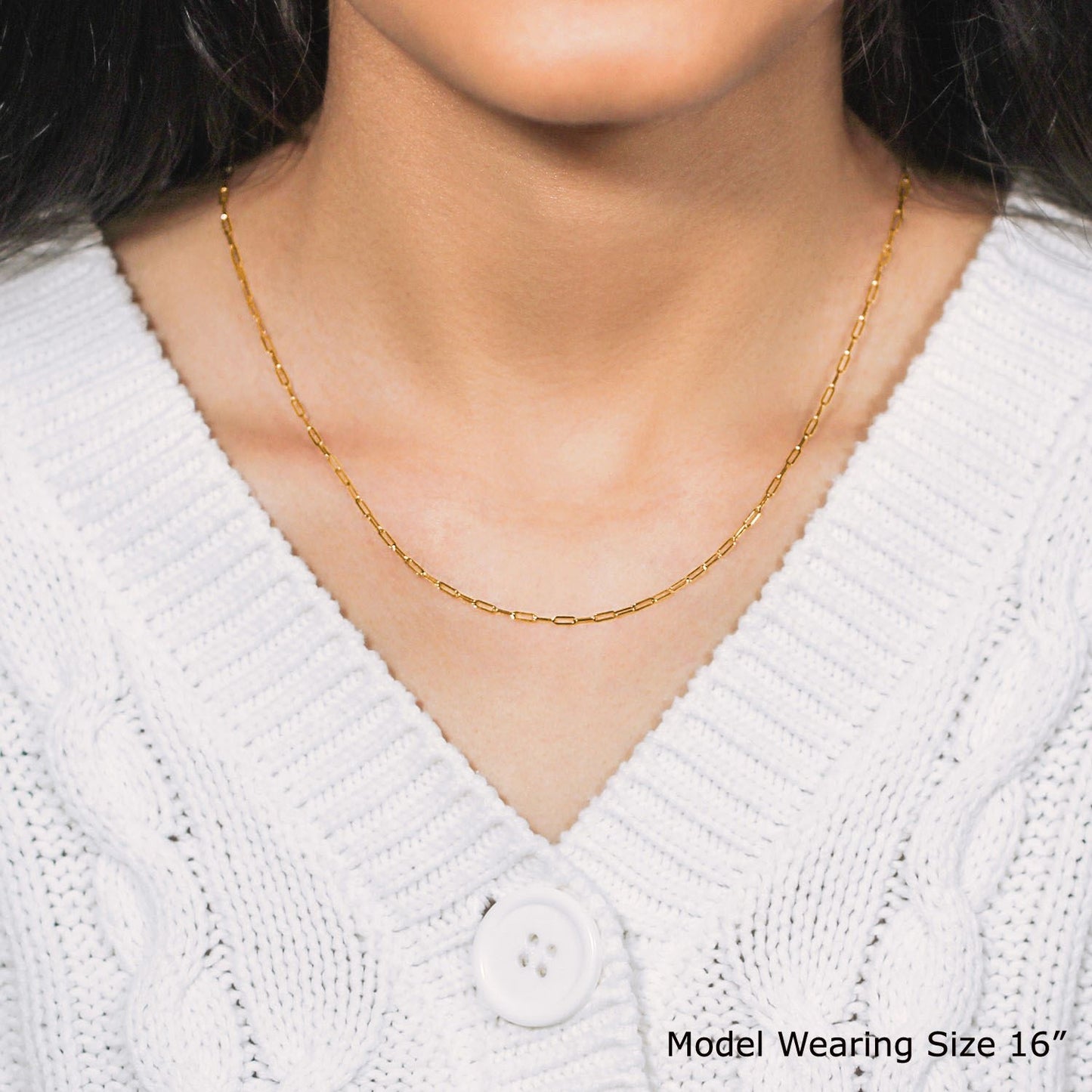 14k Yellow Gold Adjustable Paperclip Chain (1.50 mm)