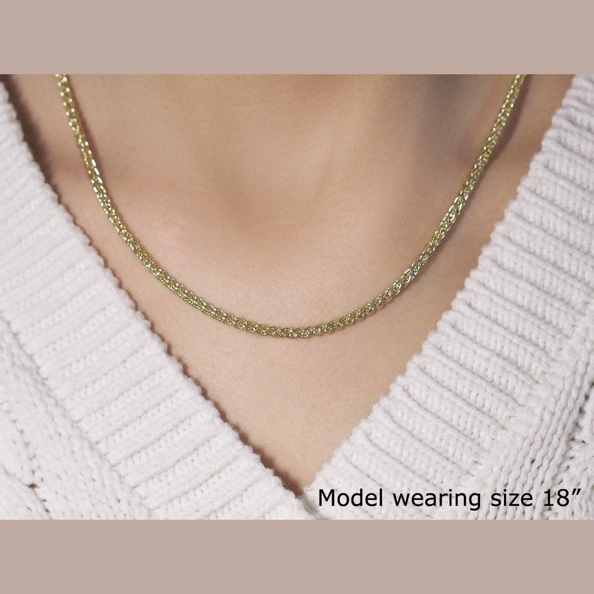 14k Yellow Gold Light Weight Wheat Chain (2.80 mm)