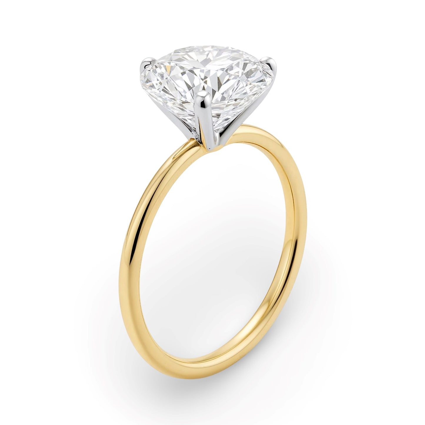 2 Carat Round Lab Grown IGI G/VS1 Diamond Solitaire Ring in 10K Yellow Gold