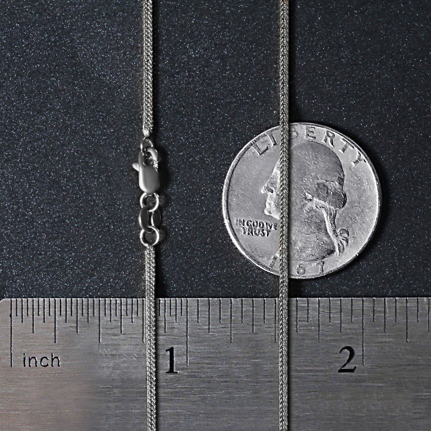 14k White Gold Foxtail Chain (1.00 mm)