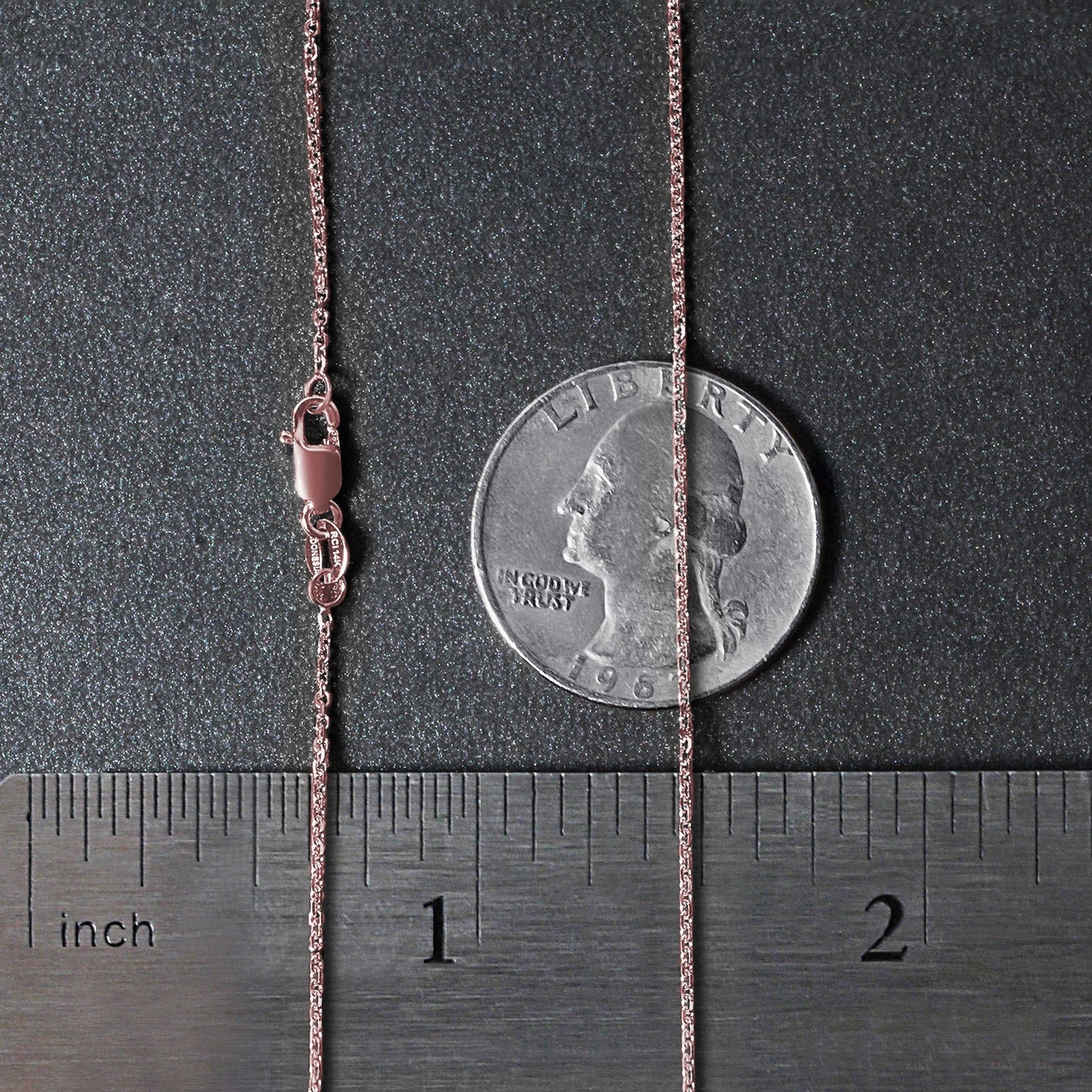 14k Rose Gold Diamond Cut Cable Link Chain (1.10 mm)