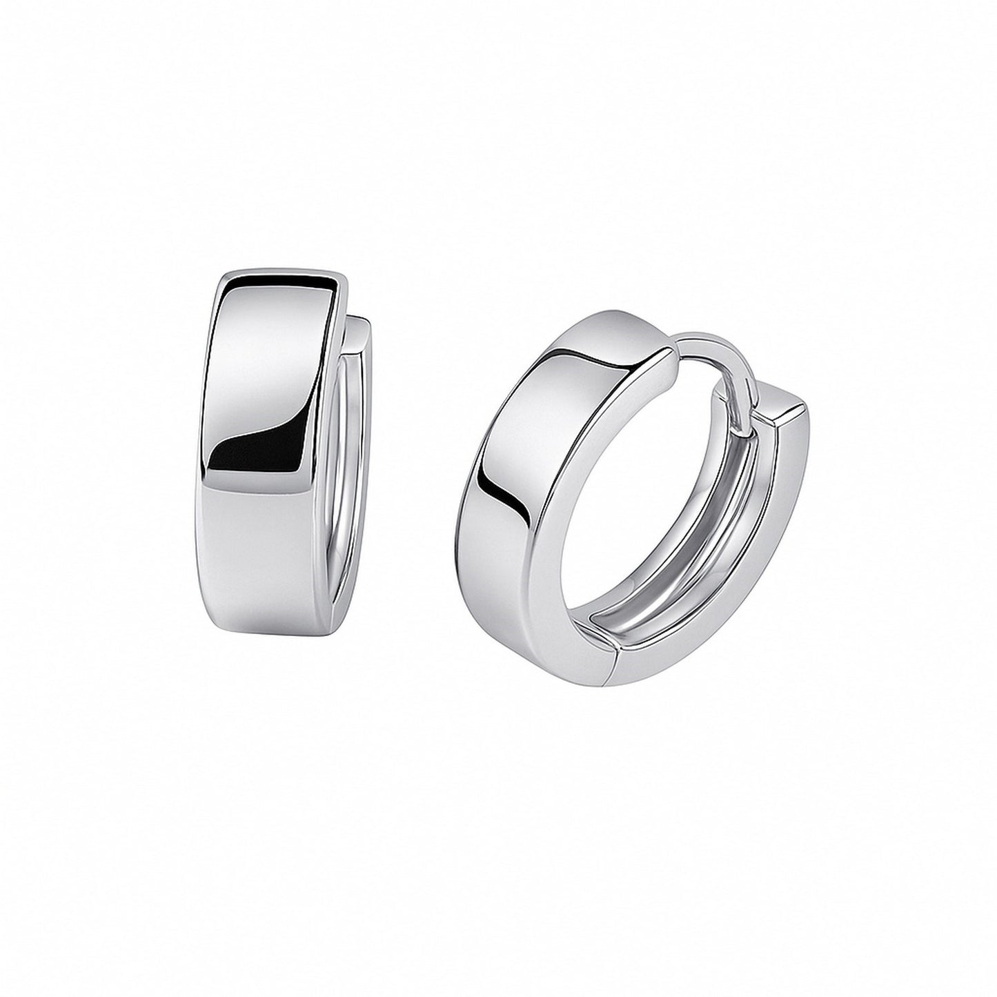 14k White Gold Snuggable Hoop Earrings