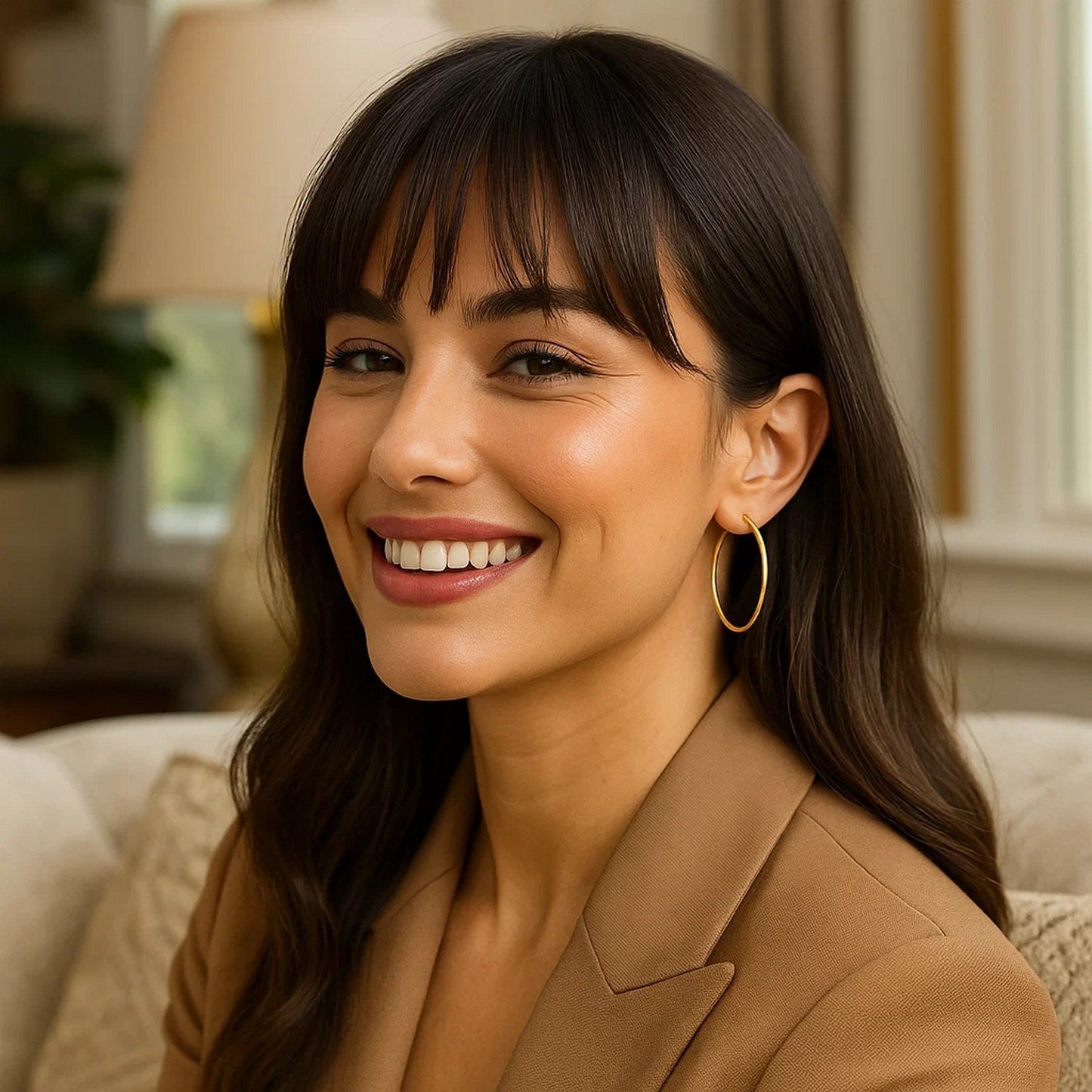 Endless Hoop Style Earrings in 14K Yellow Gold(1.2x35mm)