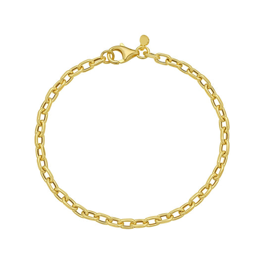 14K Yellow Gold Cable Chain Bracelet (3.30 mm)