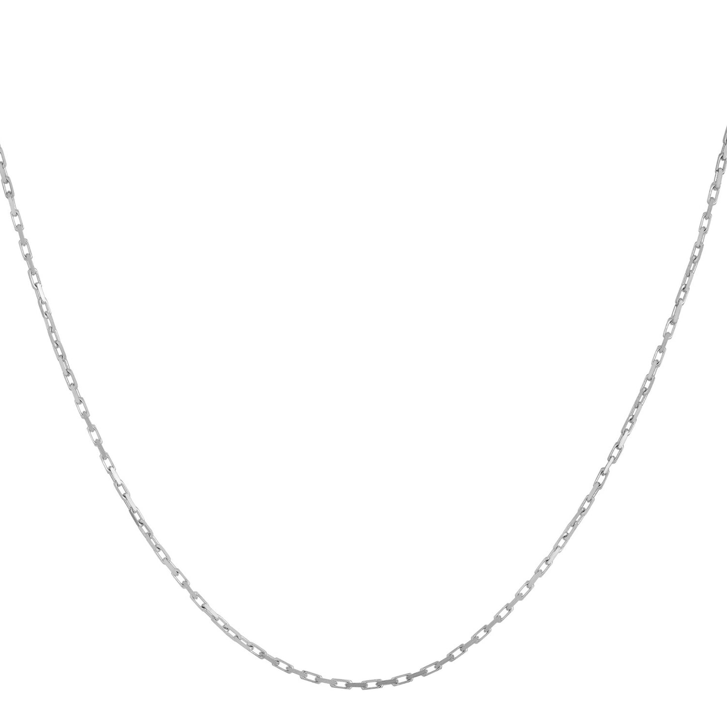 14k White Gold French Cable Chain (1.30 mm)