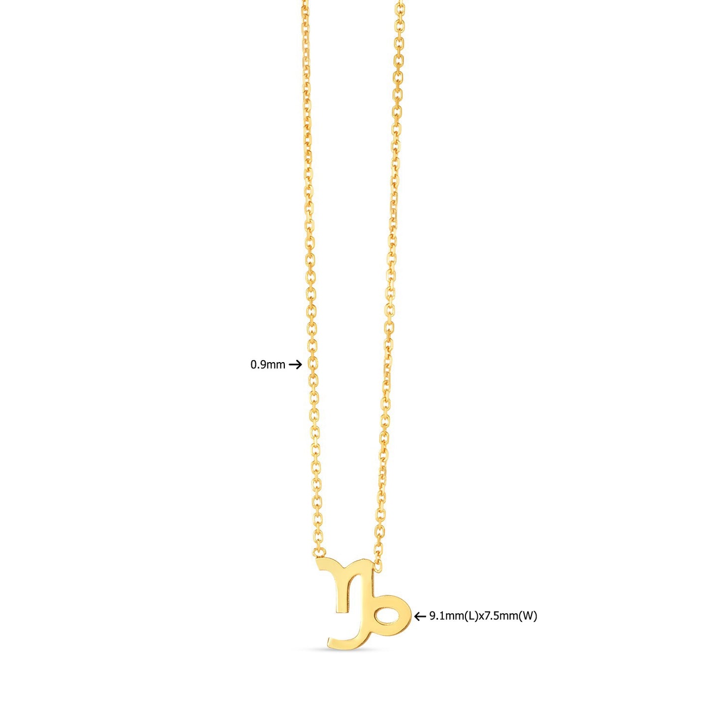14K Yellow Gold Capricorn Necklace