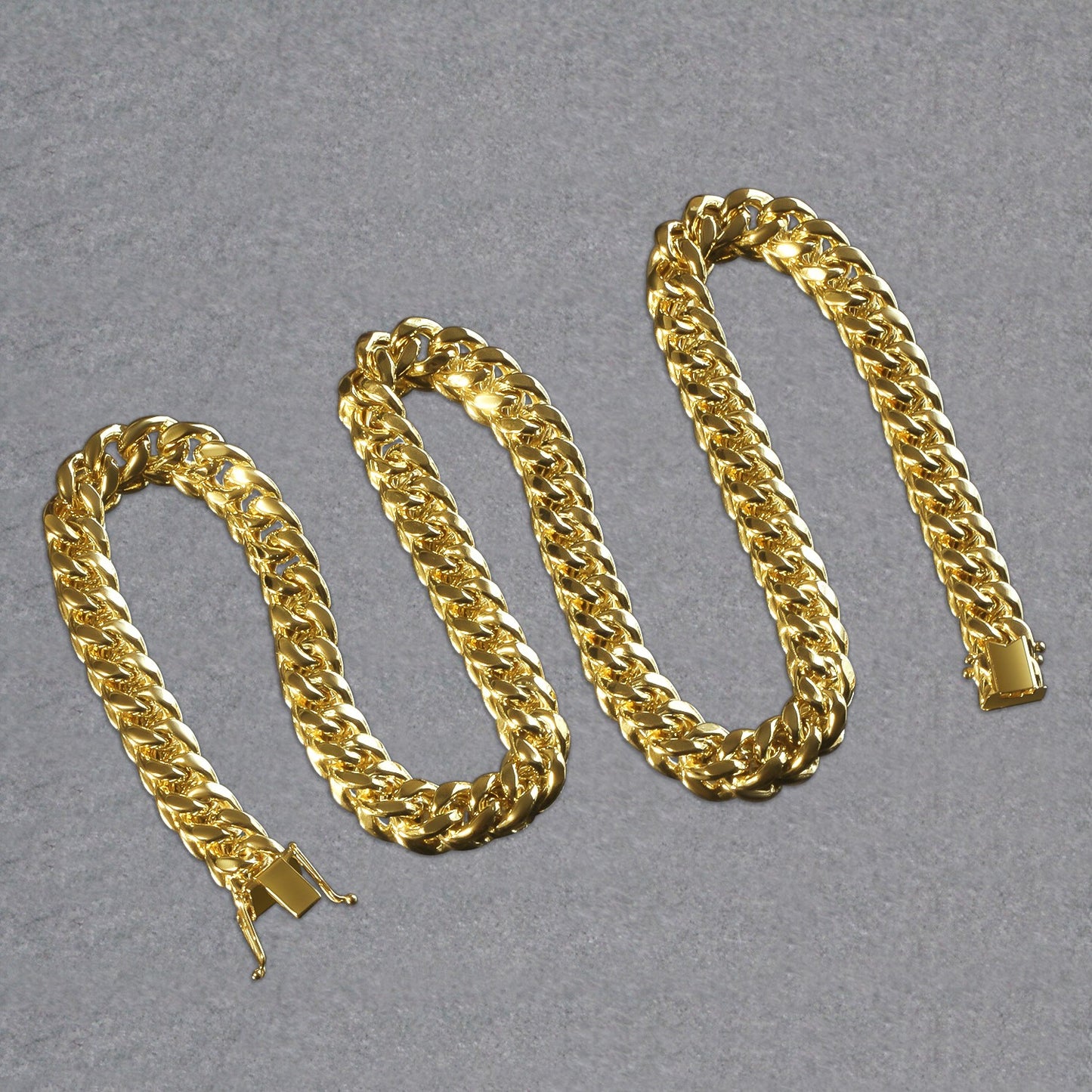 14k Yellow Gold Semi Solid Miami Cuban Chain (9.10 mm)