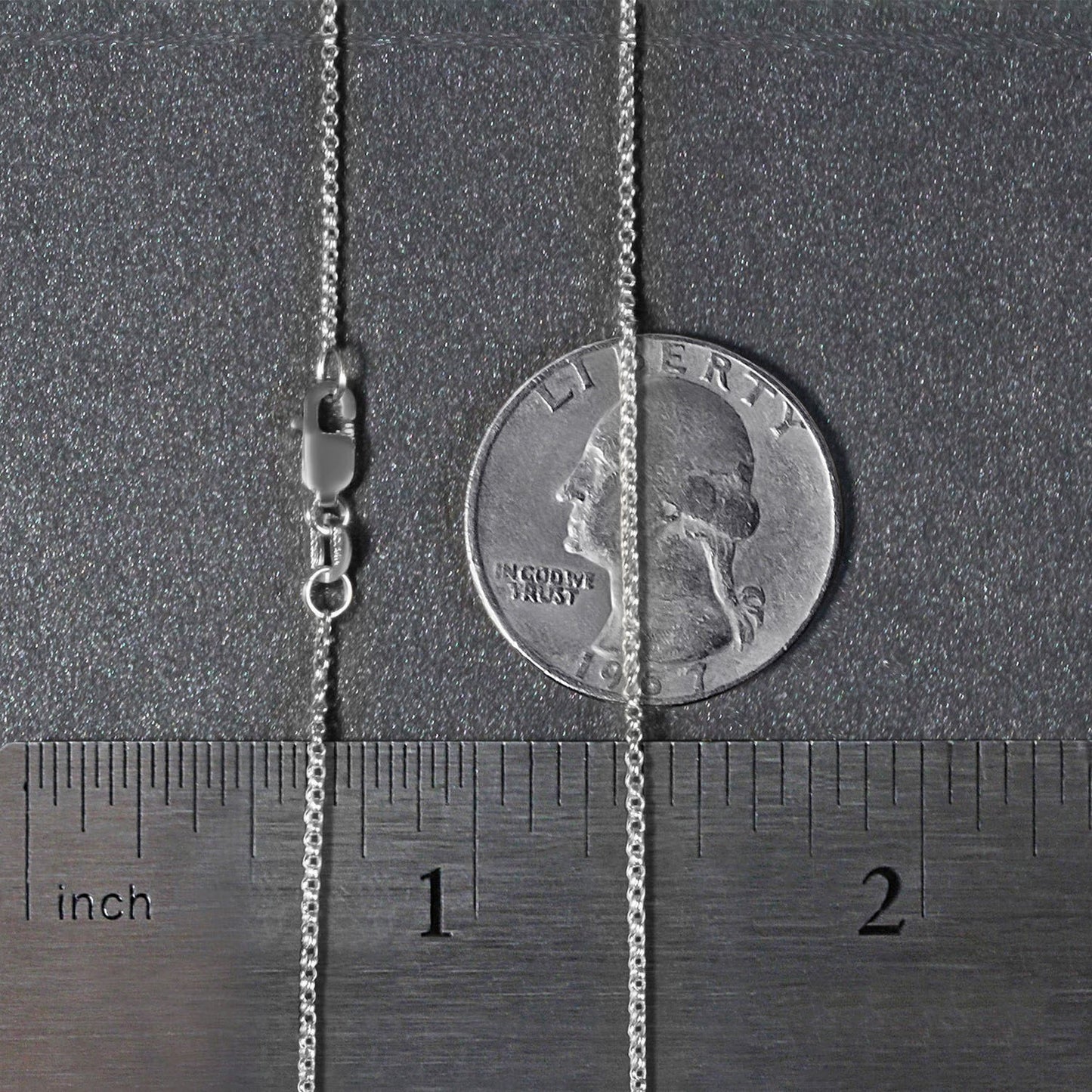 14k White Gold Diamond Cut Rolo Chain (1.10 mm)