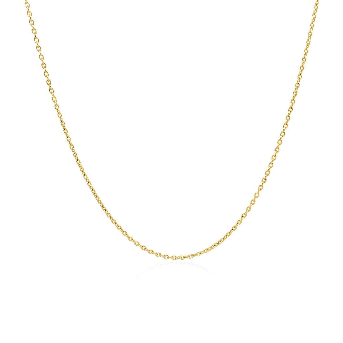 18k Yellow Gold Round Cable Link Chain (0.97 mm)