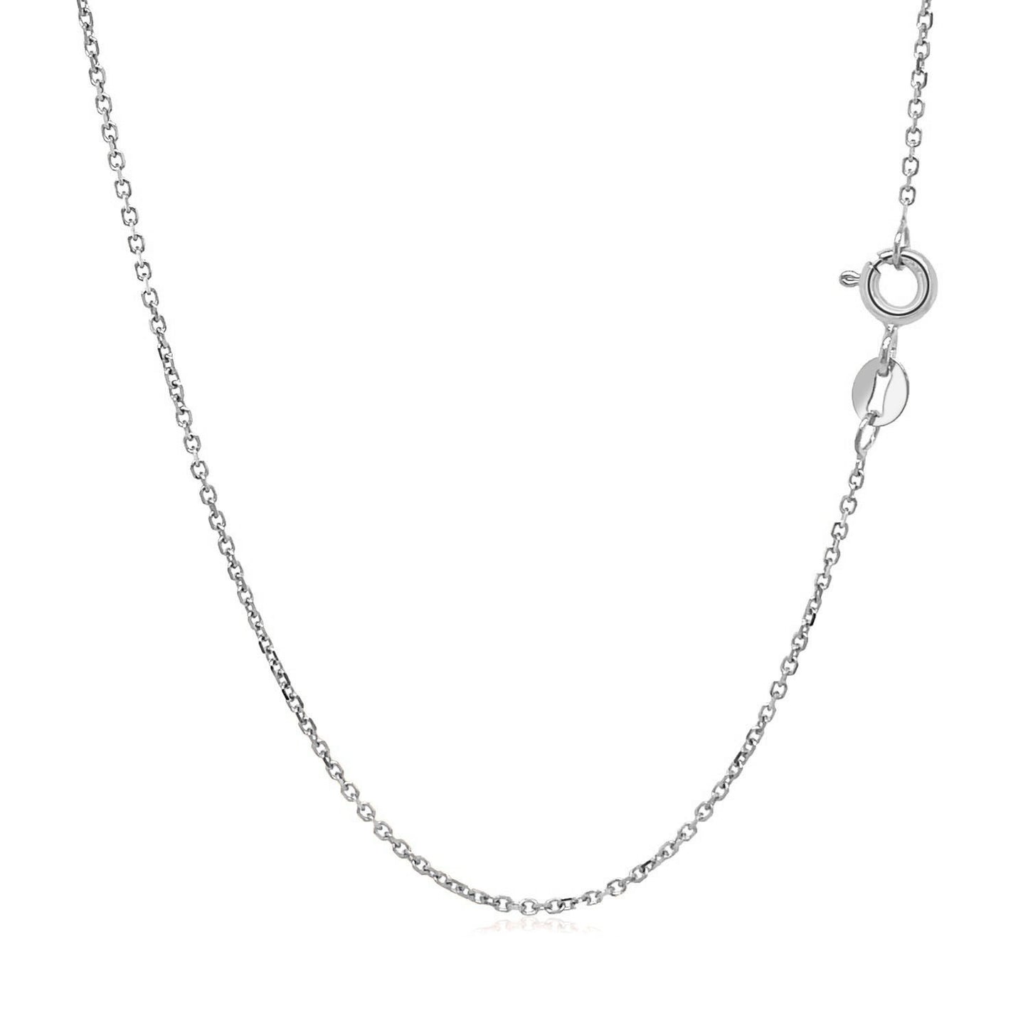 18k White Gold Diamond Cut Cable Link Chain (1.10 mm)