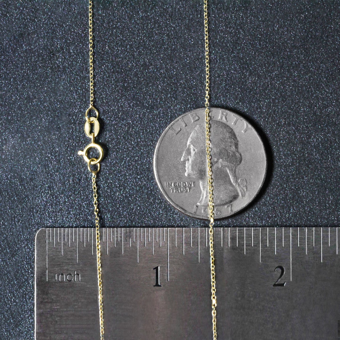 14k Yellow Gold Diamond Cut Cable Link Chain (0.87 mm)