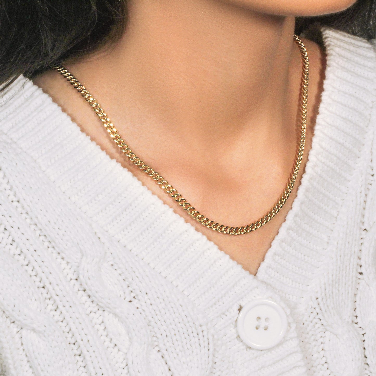 14k Yellow Gold Semi Solid Miami Cuban Chain (4.50 mm)