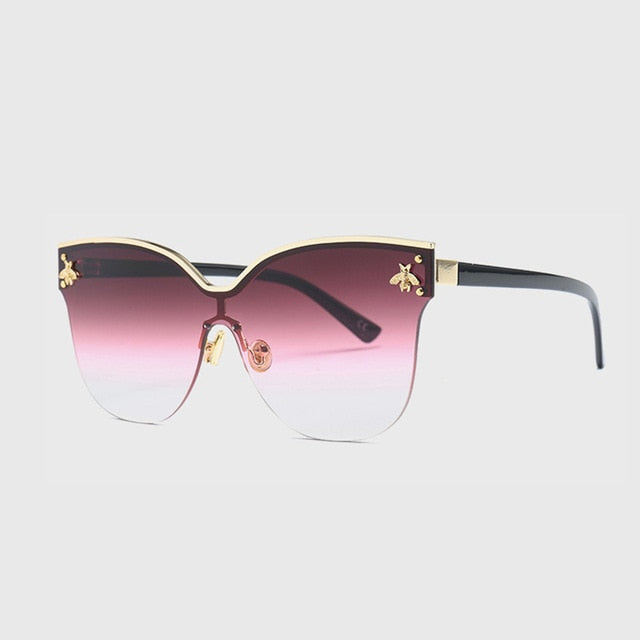 Cat Eye Oversize Rimless Sunglasses