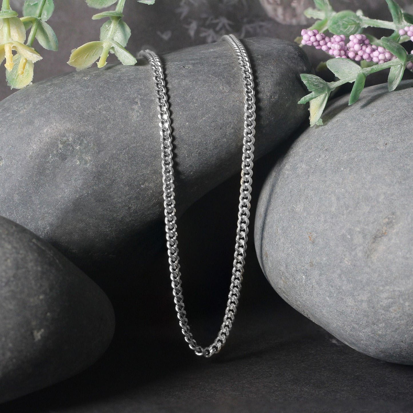 14K White Gold Gourmette Chain (2.80 mm)