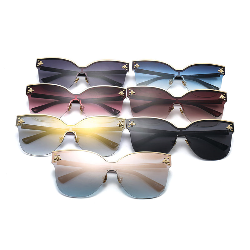 Cat Eye Oversize Rimless Sunglasses