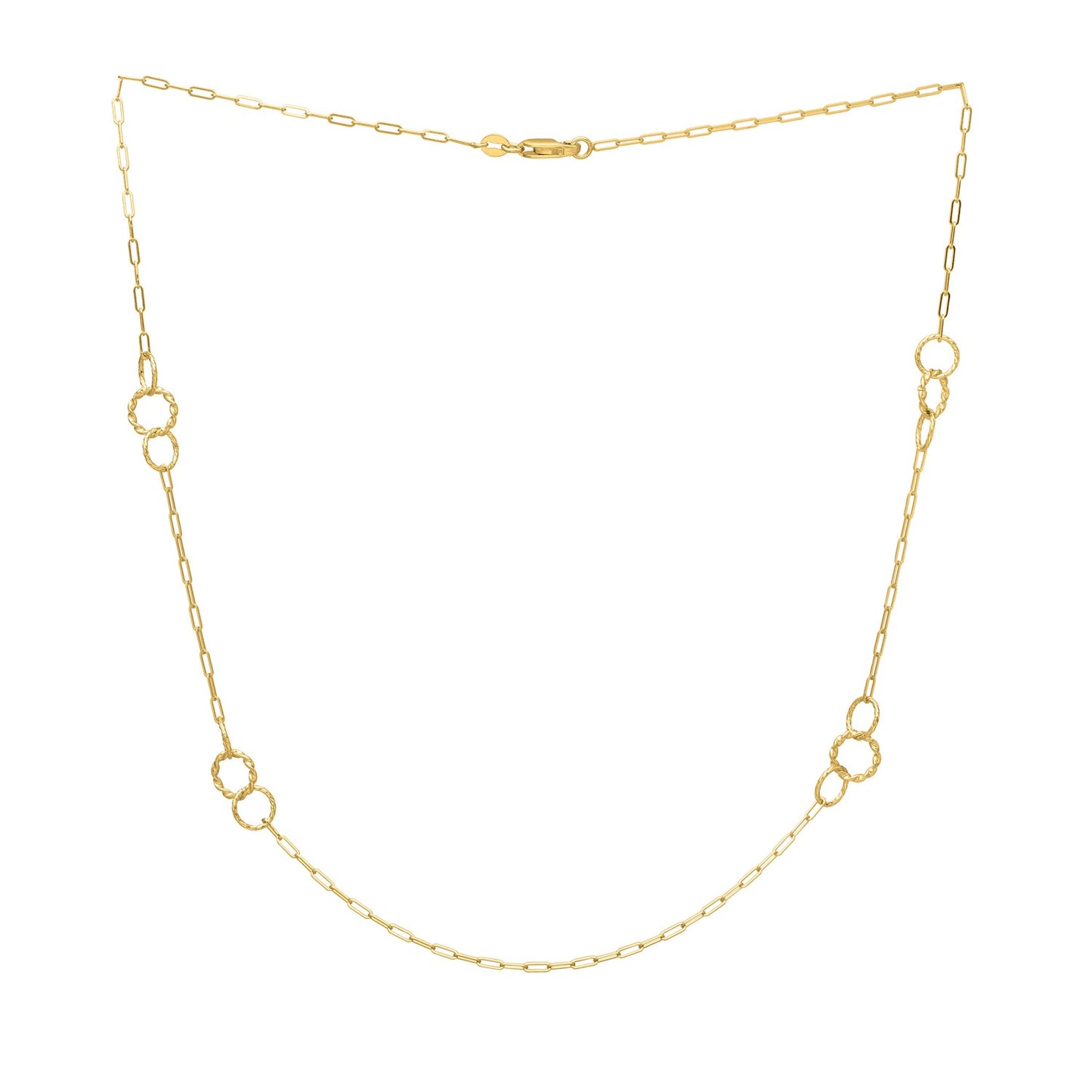 Twistted Link Necklace in 14K Yellow Gold