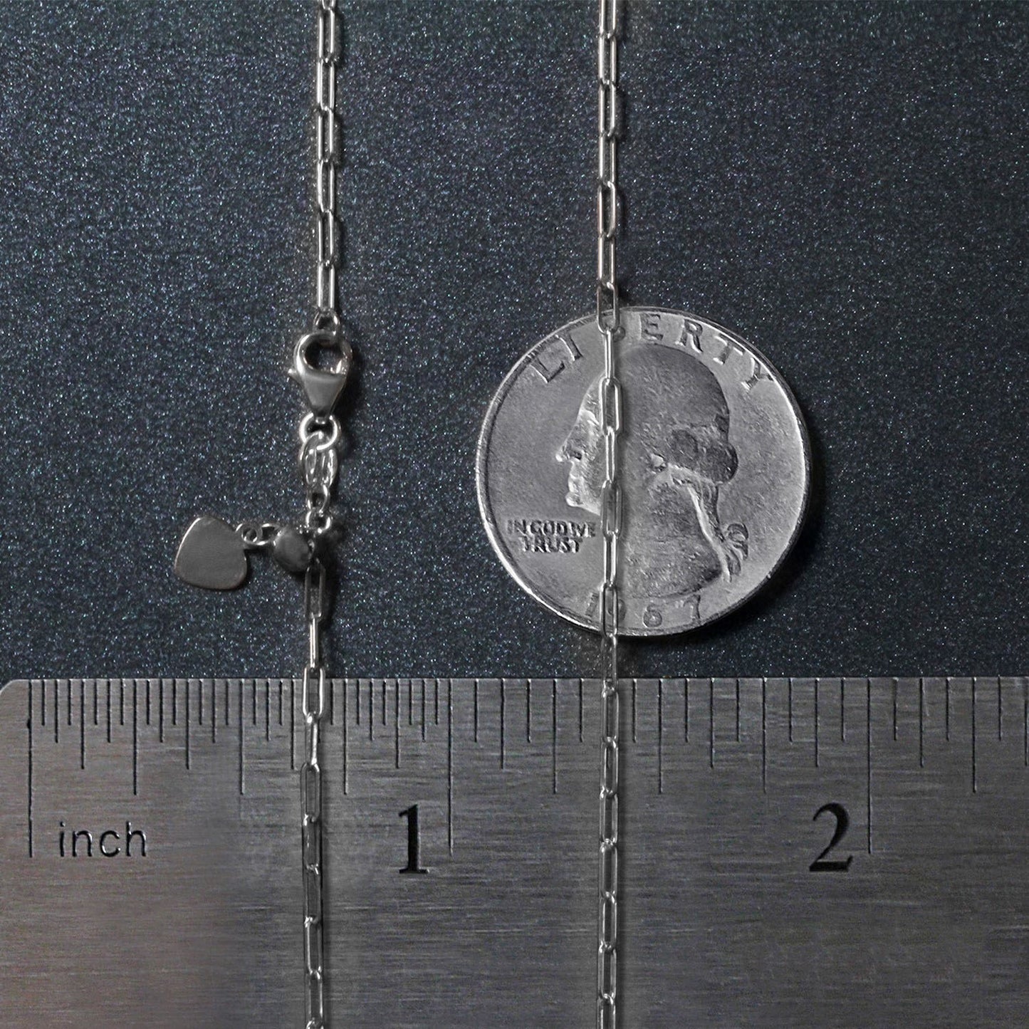 14k White Gold Adjustable Paperclip Chain (1.50 mm)