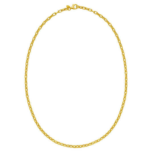 14K Yellow Gold Charm Link Cable Chain Necklace (3.30 mm)