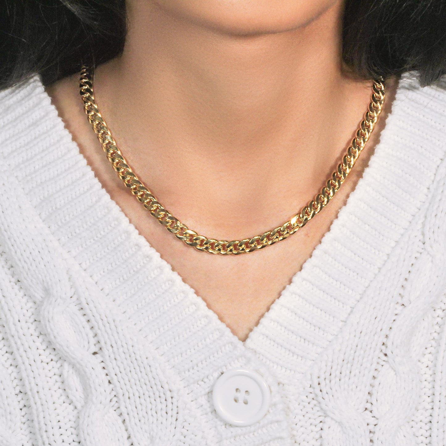 14k Yellow Gold Miami Cuban Semi Solid Chain (7.00 mm)