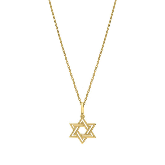Star of David Necklace in 14K Yellow Gold