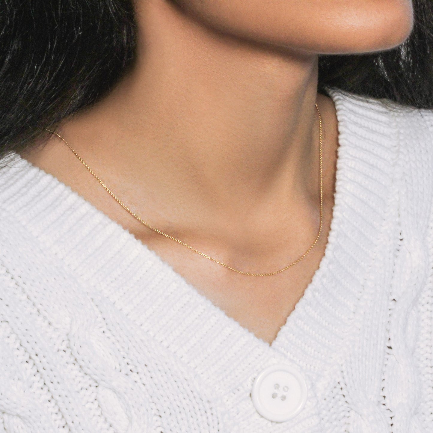 14k Yellow Gold Oval Cable Link Chain (0.85 mm)