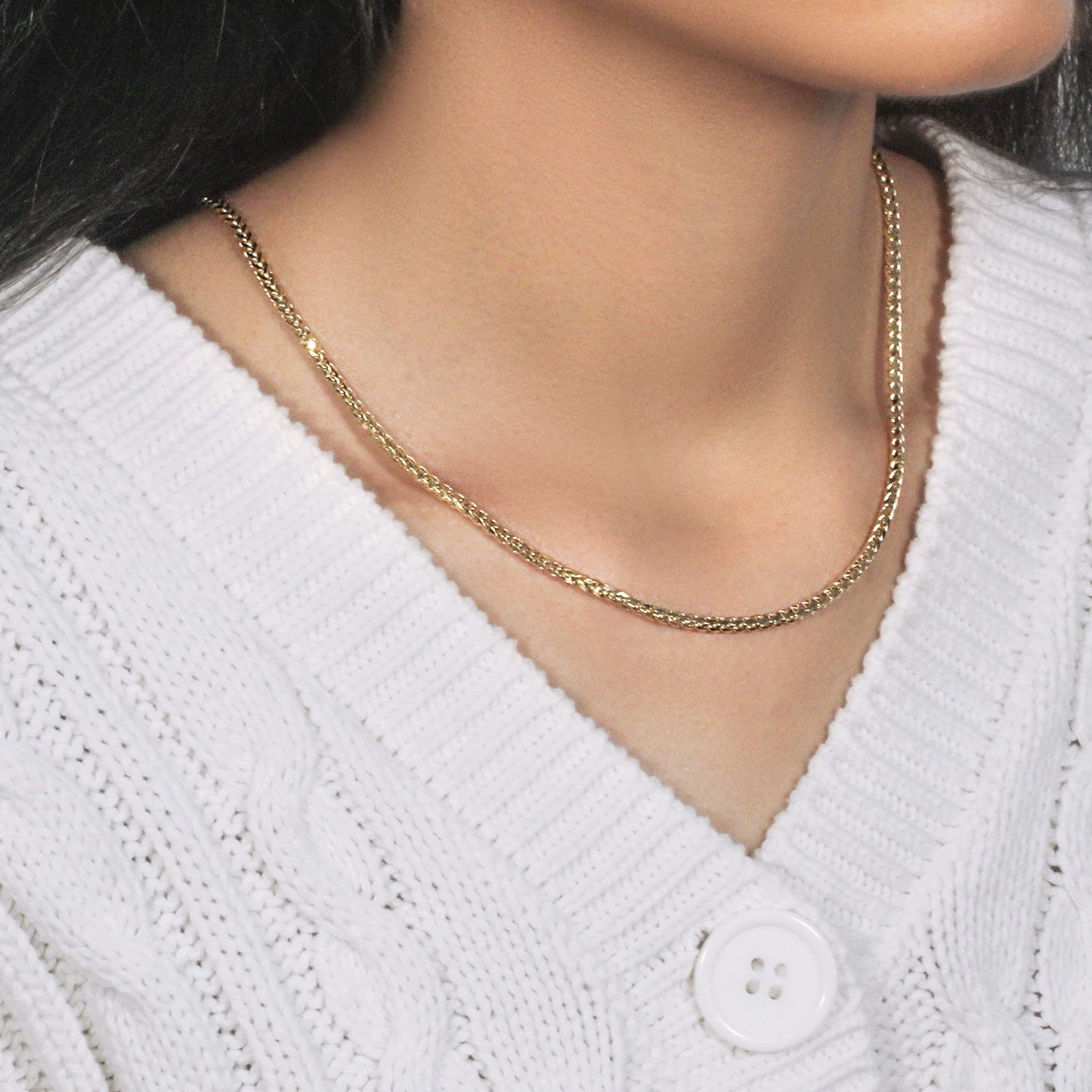 14k Yellow Gold Lite Diamond Cut Round Franco Chain (2.70 mm)