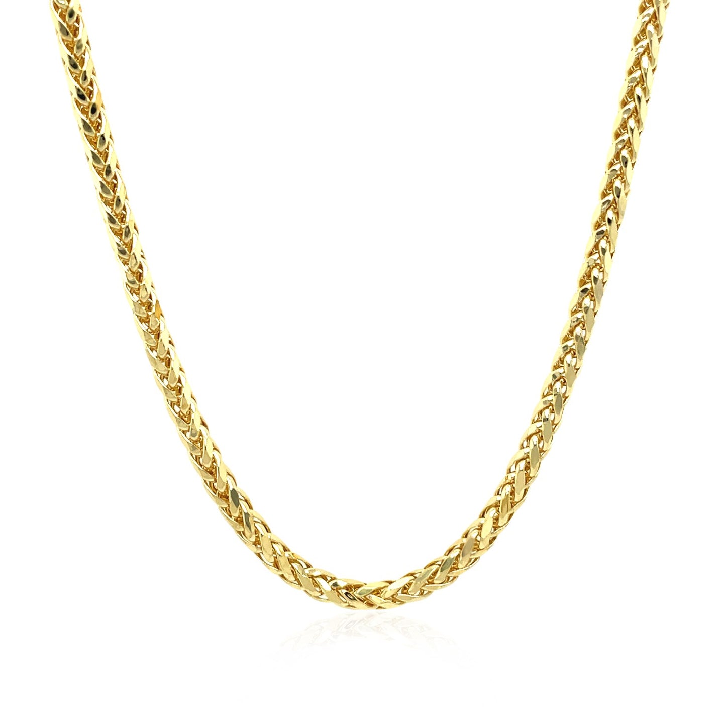 14k Yellow Gold Lite Diamond Cut Round Franco Chain (2.70 mm)