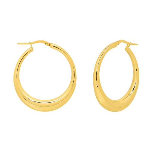 Oval Electroform Hoop Earrings in 14K Yellow Gold