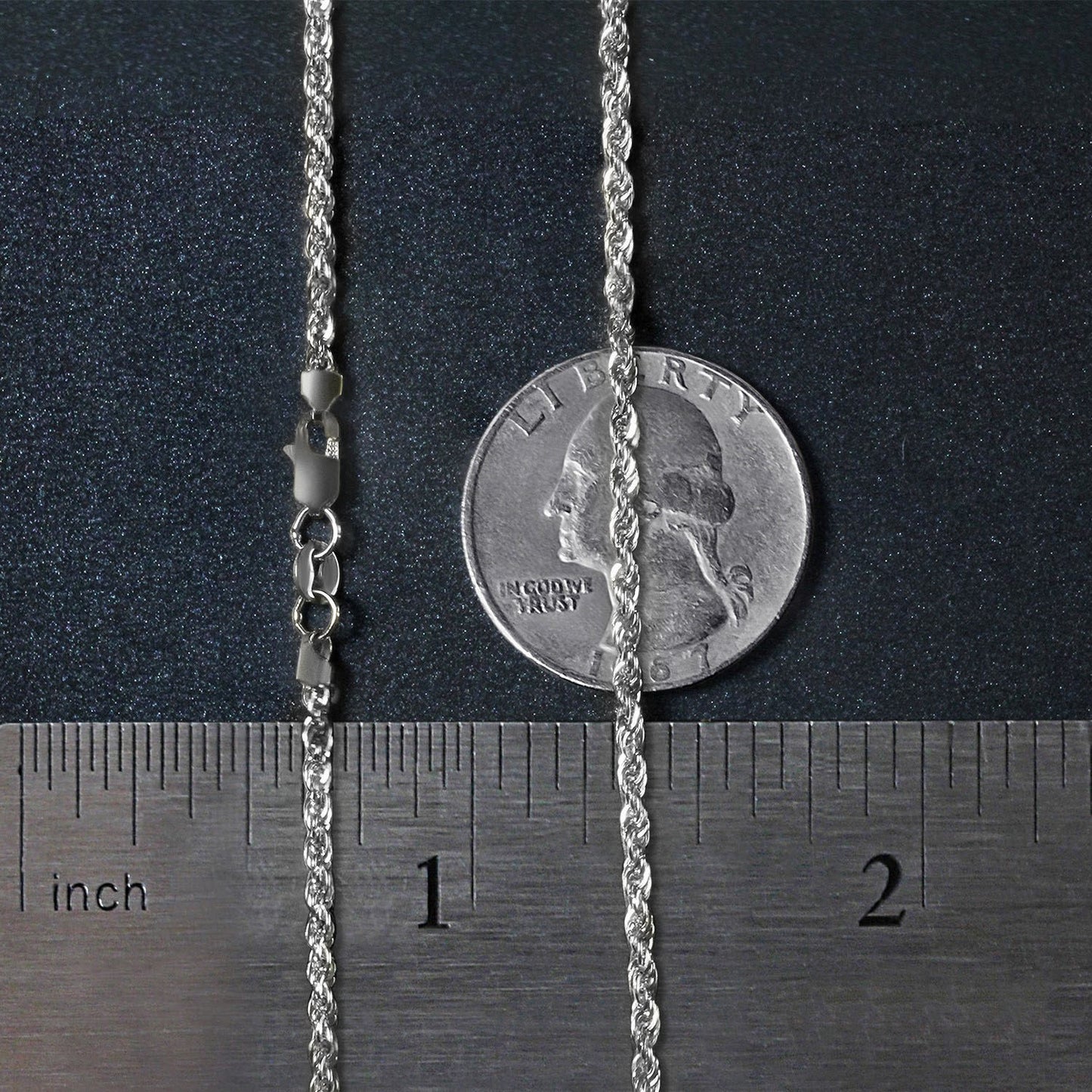 14k White Gold Light Rope Chain (2.00 mm)