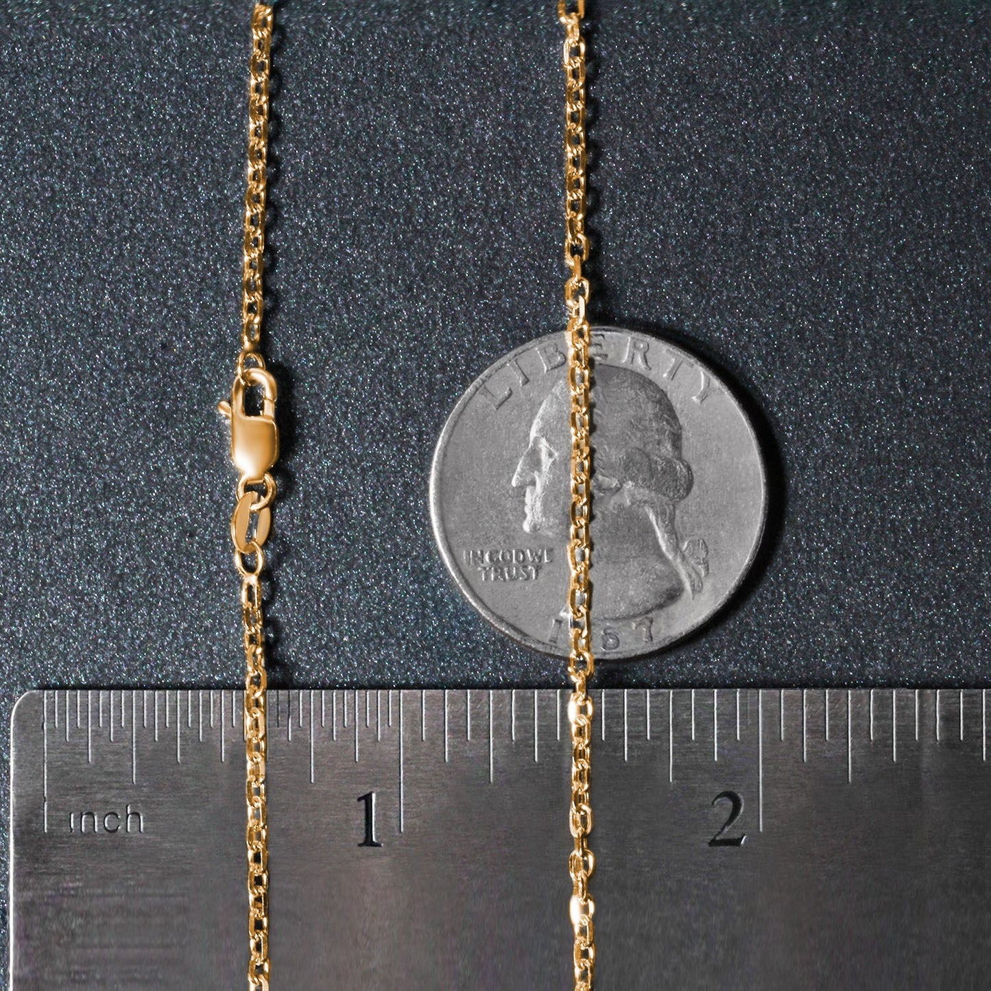 18k Yellow Gold Diamond Cut Cable Link Chain (1.90 mm)