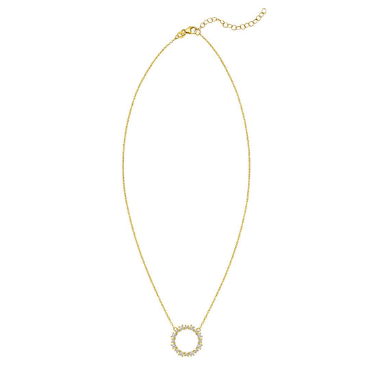 14K Yellow Gold Diamon Oro Circle Necklace