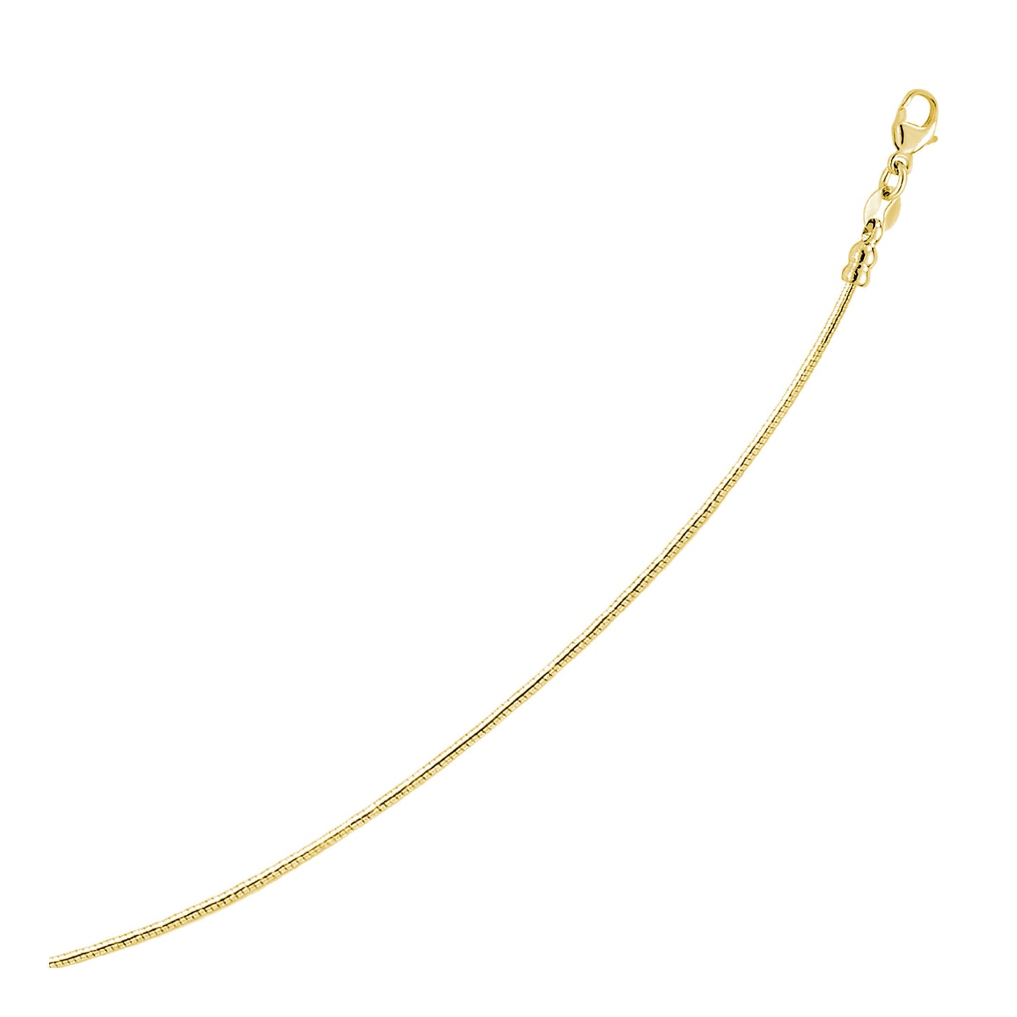 14k Yellow Gold Necklace in a Round Omega Chain Style